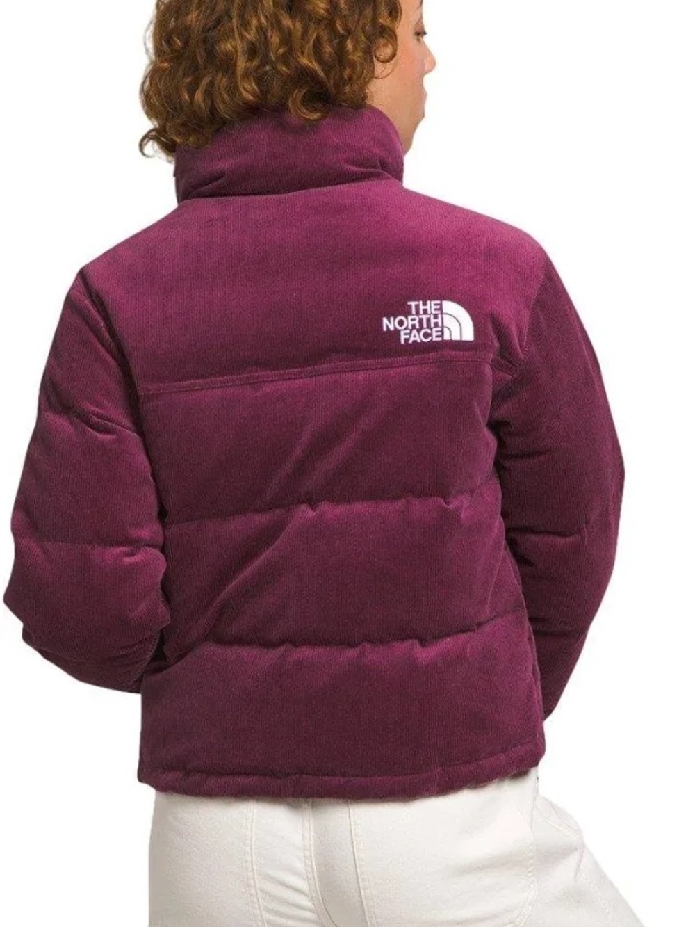 The North Face Women's 92 Reversible Corduroy Nuptse Jacket in Boysenberry - Picture 2 of 6